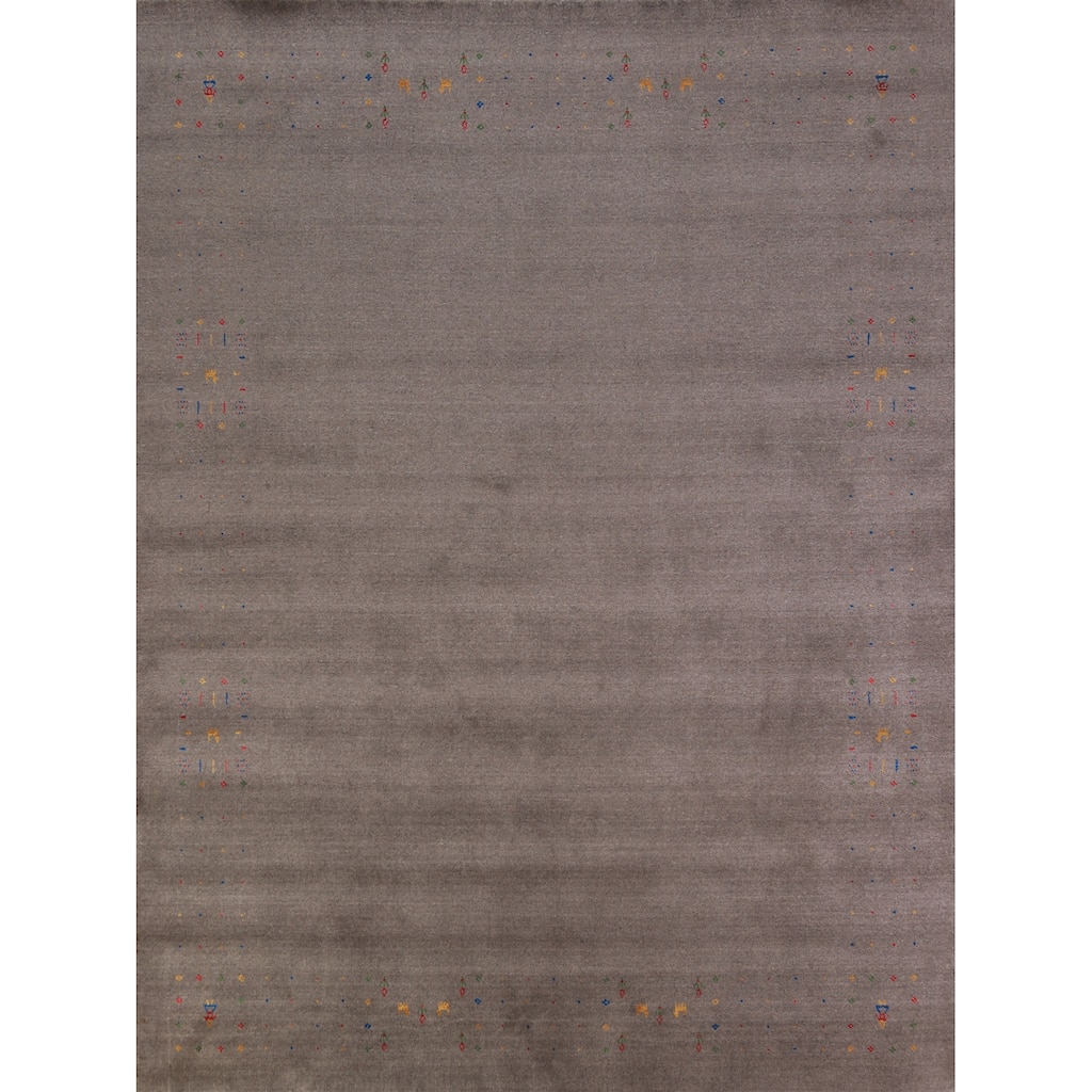 Tribal Gabbeh Indian Area Rug Handmade Oriental Wool Carpet - 8'2" x 9'10"