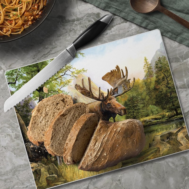 Tranquil Moose 3mm Heat Tolerant Tempered Glass Cutting Board 10” x 8” Made in the USA Dishwasher Safe
