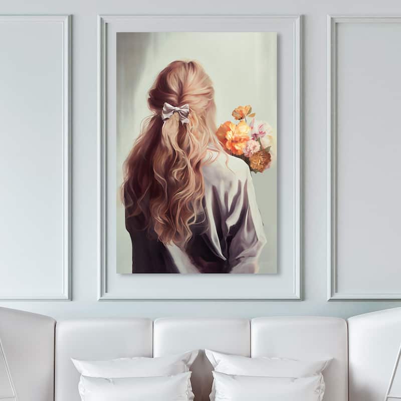 Wynwood Studio Fashion and Glam Ninfa Gray and Traditional Wall Art Canvas Print - 45 x 30