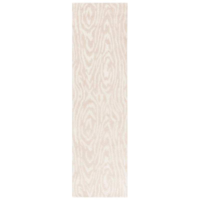 SAFAVIEH Handmade Ebony Thouraya Modern & Contemporary Wool Rug - 2'3" x 8' Runner - Ivory