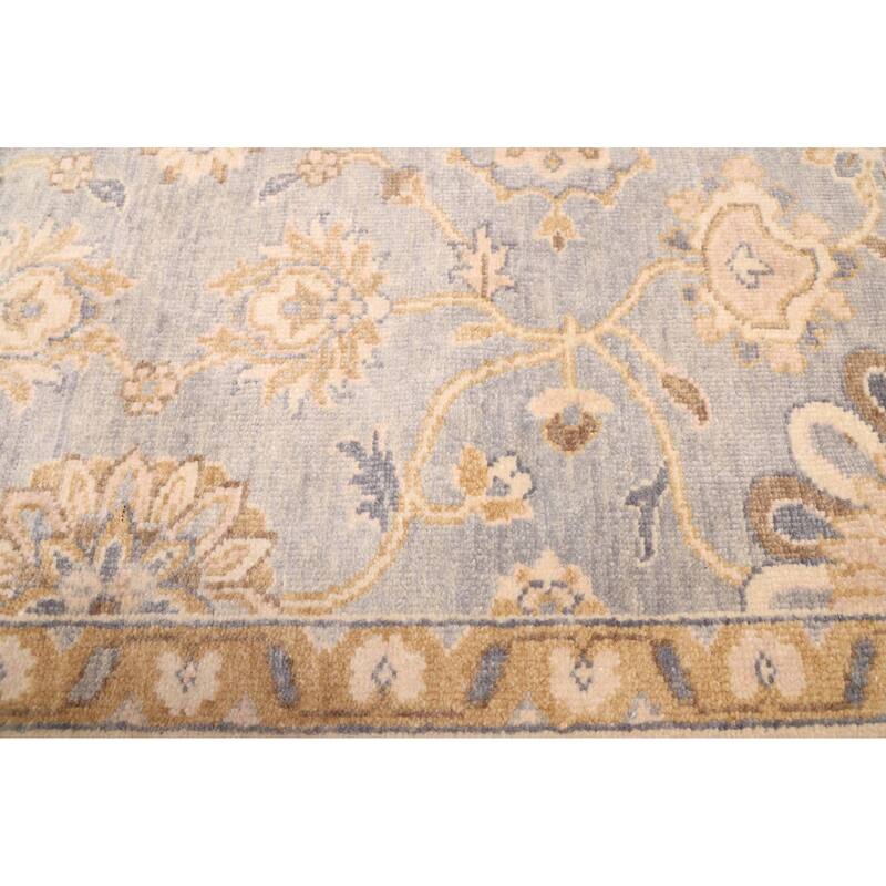 ECARPETGALLERY Hand-knotted Finest Oushak Light Denim Blue Wool Rug - 7'10 x 9'11