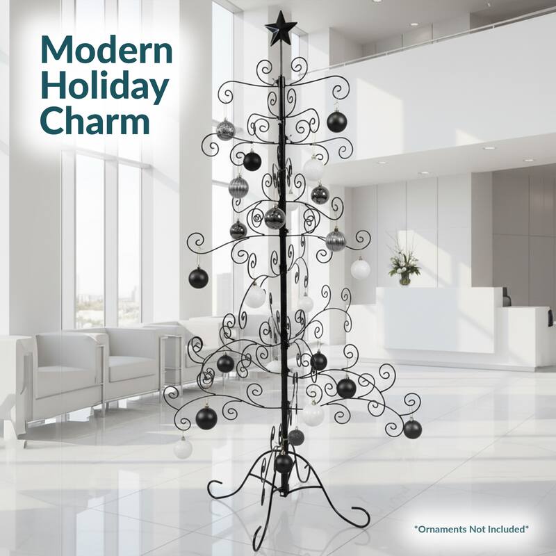 Sunnydaze Noelle Metal Christmas Ornament Tree - 60 Inch
