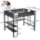 preview thumbnail 3 of 13, Metal Full Size Loft Bed with Wood Slat,Built-in Desk,2-tier Shelves