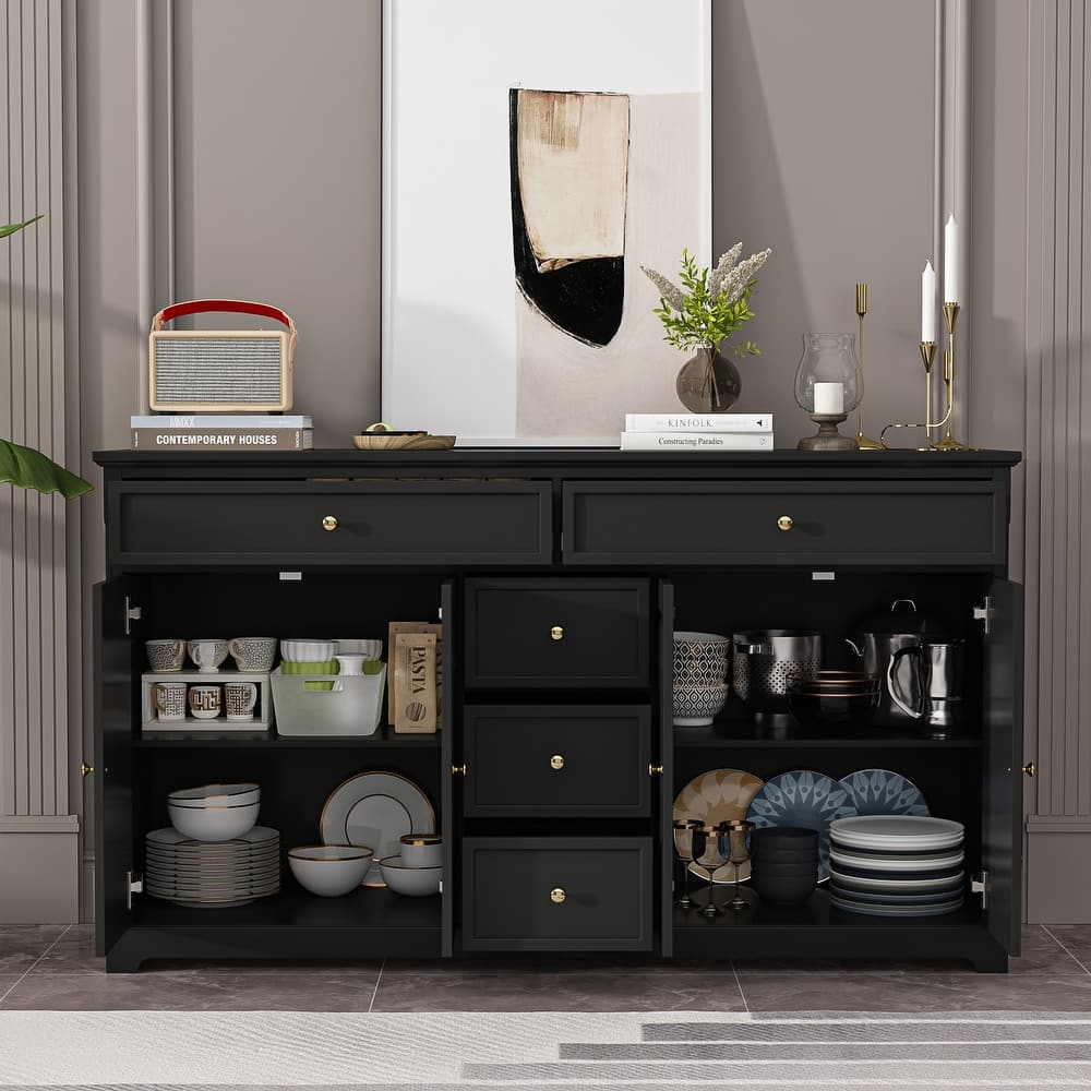 Combo Dresser Chest Storage Cabinet Buffet Sideboard White/Black/Grey