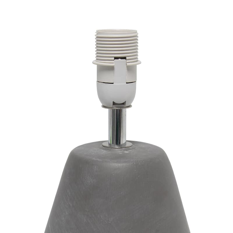 14.37" Organic Modern Tapered Concrete Table Lamp, For Living Room, Entryway, Bedroom, Stylish Accent Lighting, Black Shade
