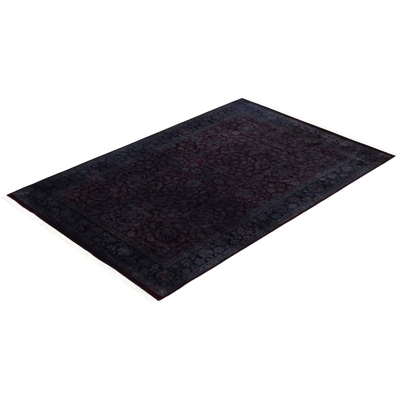 Overdyed One-of-a-Kind Hand-Knotted Area Rug - Red - 4' 2" x 6' 3"