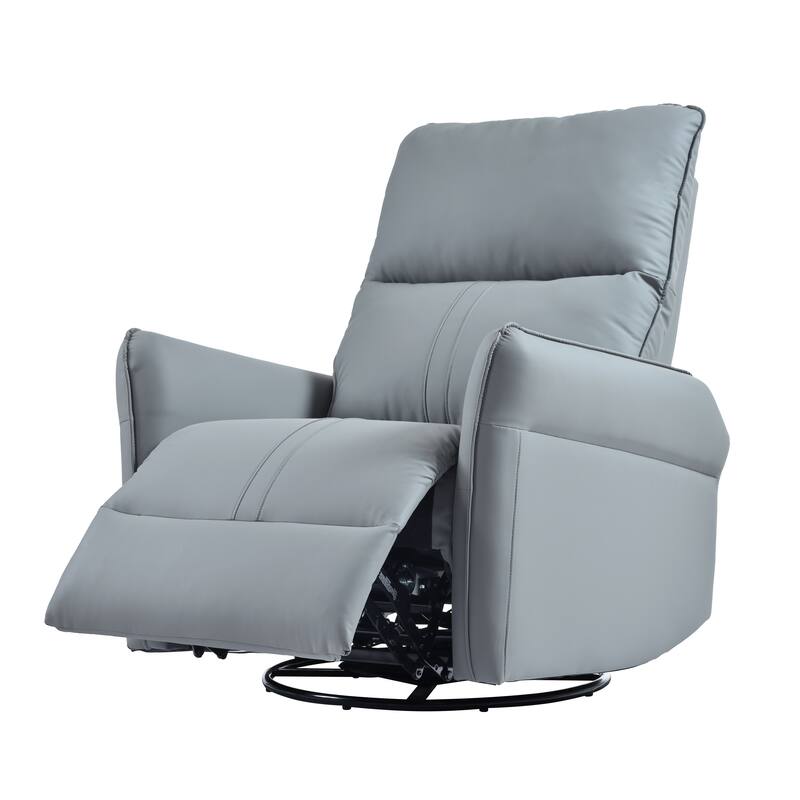 GDFStudio - 360° Swivel Rocker Recliner Chair with Manual Pull-Ring Recline