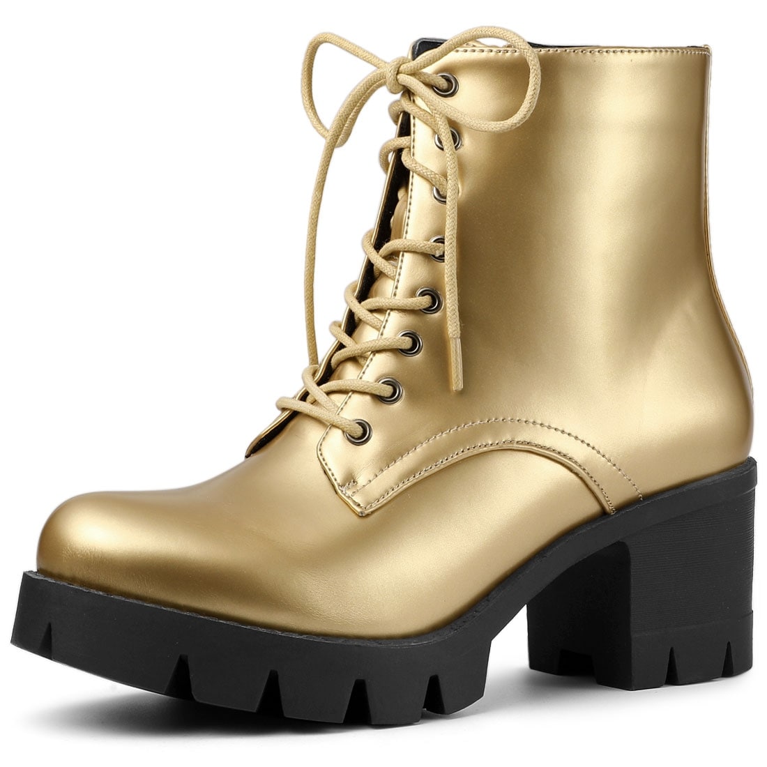 chunky combat heels