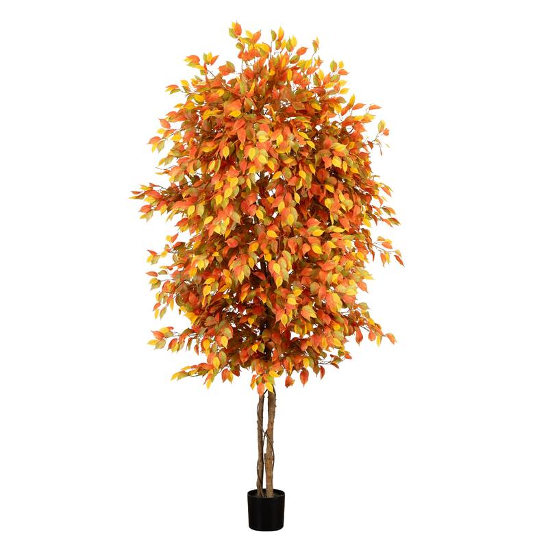 Potted Ficus Artificial Tree - 8' - Unlit