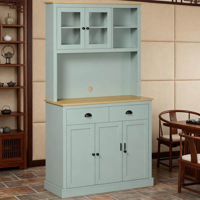 70.8" Pantry Storage Cabinet, Freestanding Hutch Cabinet with Drawer, Modern Food Pantry with Adjustable Shelves, Floor Cupboard