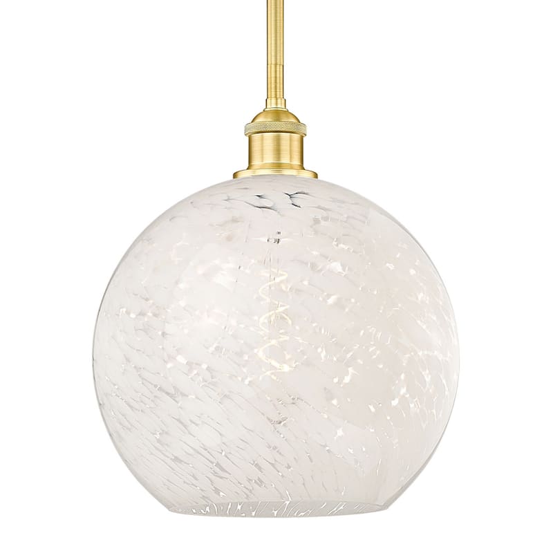 Innovations Lighting 616-1S 13 12 White Mouchette Pendant White - Satin Gold
