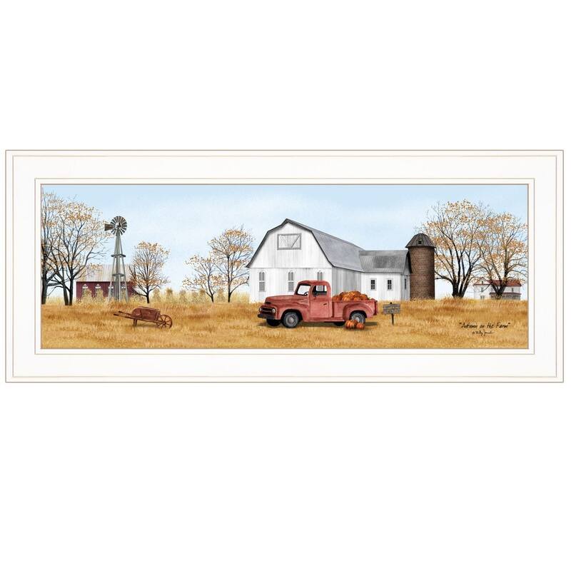 TrendyDecor4U Farmhouse "Autumn on Farm" Framed Print Wall Art by Billy Jacobs