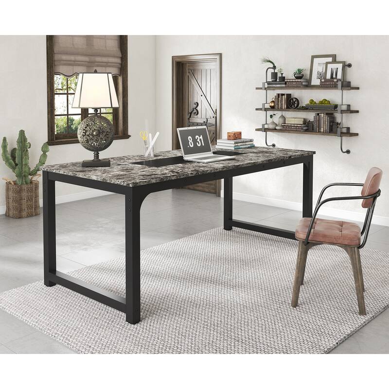 78.7" Modern Computer Desk, Large Office Executive Desk