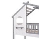 preview thumbnail 6 of 7, Twin Over Twin Wooden Bunk Bed with Roof, Window & Ladder - Includes Hardware