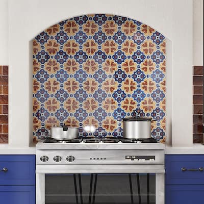 Merola Tile Provincial Deco Alhambra 6" x 6" Porcelain Wall Tile - (1 Tile)