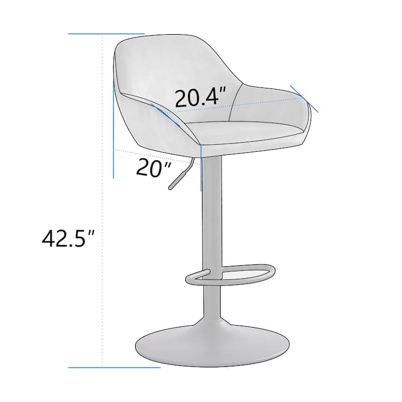Corvus Wendy Contemporary Adjustable Bar Stool (Set of 2)