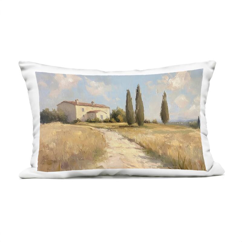 Stupell Country Villa Path Printed Outdoor Throw Pillow Design by Petal Prints Design - Accent - Polyester - Beige - Single