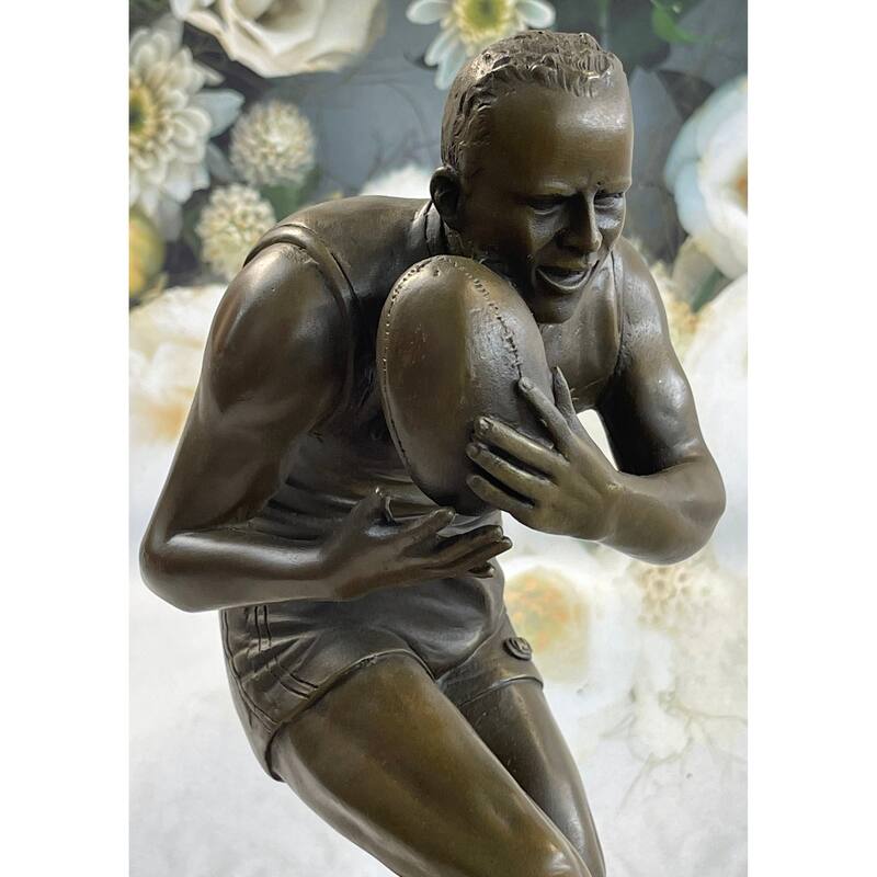 Australian Aussie Rugby Player Bronze Statue Sculpture Trophy Figure 12 Inches X 8 Inches