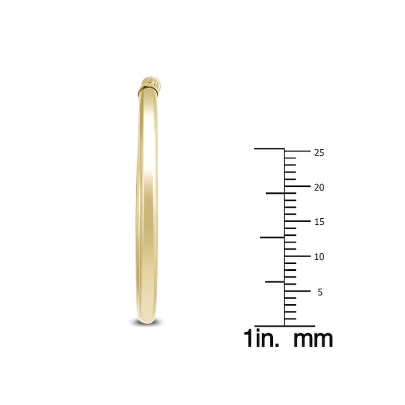 Marquee Jewels 40MM 14K Yellow Gold Filled Endless Hoop Earrings (3mm Gauge)