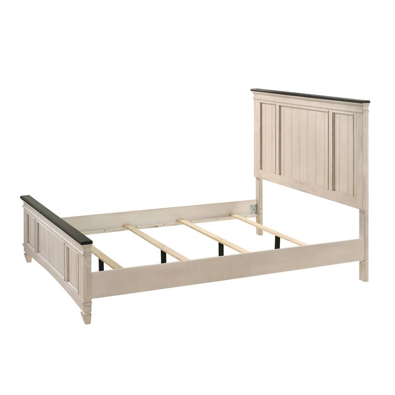 Roseanne Cream Brown Panel Bed