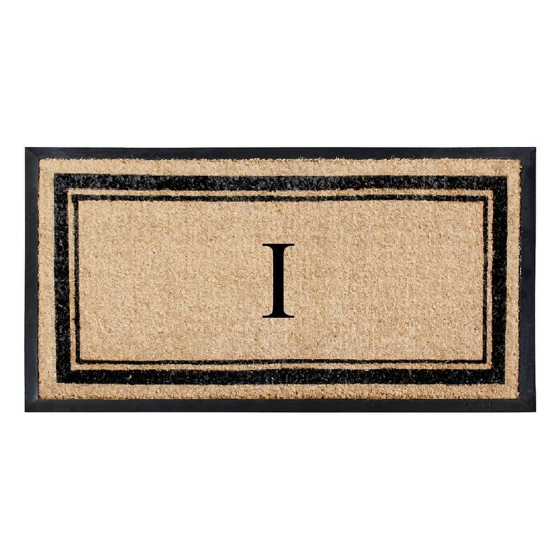 A1HC Picture Frame Natural Rubber & Coir Large Monogrammed Doormat 24"x48" - I