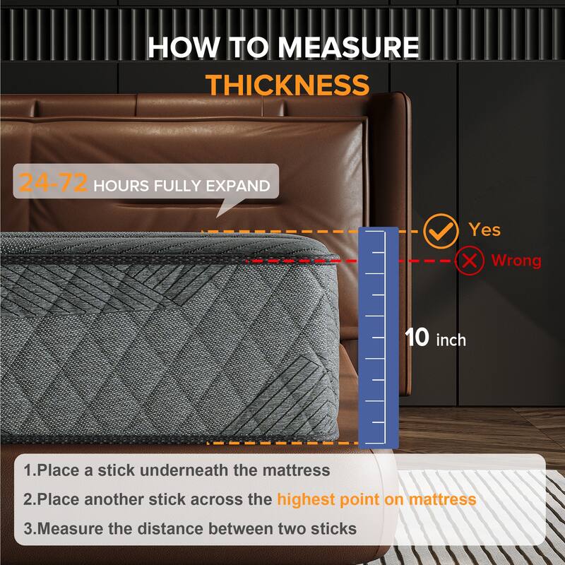 IFLUOUS 8/12 in. Medium Firm Gel-infused Memory Foam Hybrid Mattress Cooling and Breathable with CertiPUR-US, SGS and OEKO-TEX