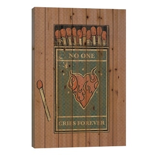 No One Cries Forever Print On Wood by Illunatica - Multi-Color - Bed