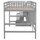 preview thumbnail 8 of 10, Full Size Loft Bed with Built-in Desk, Bookshelves and Storage Staircase