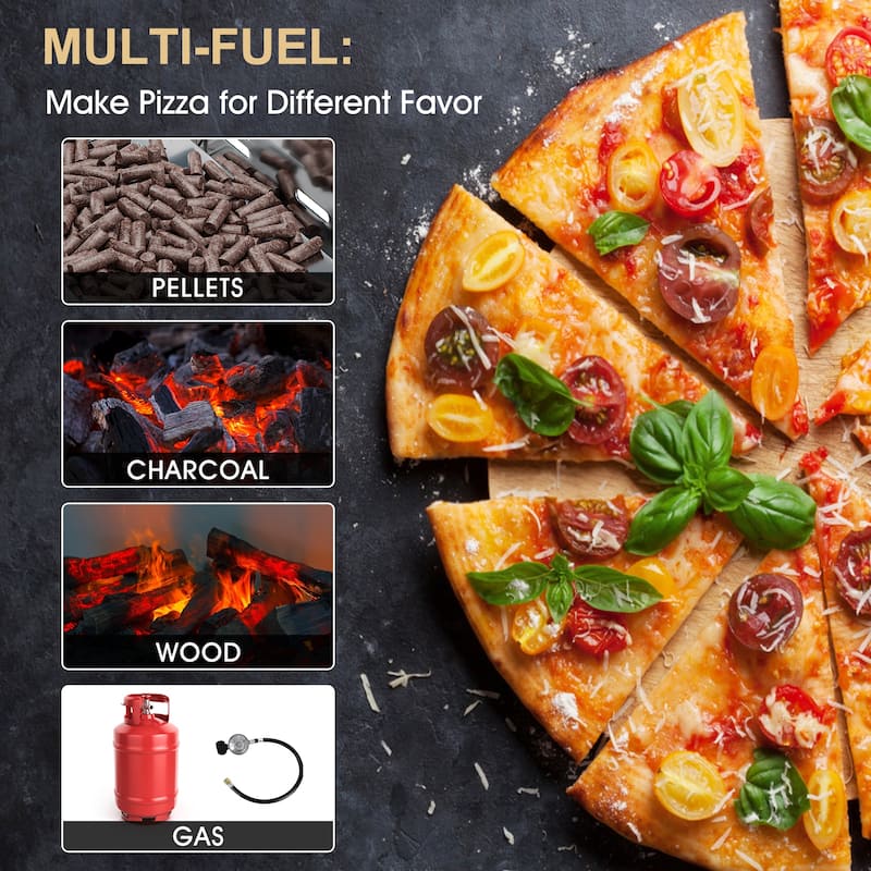 Pizza Oven Outdoor, Steel Pizza Maker with Built-in Thermometer