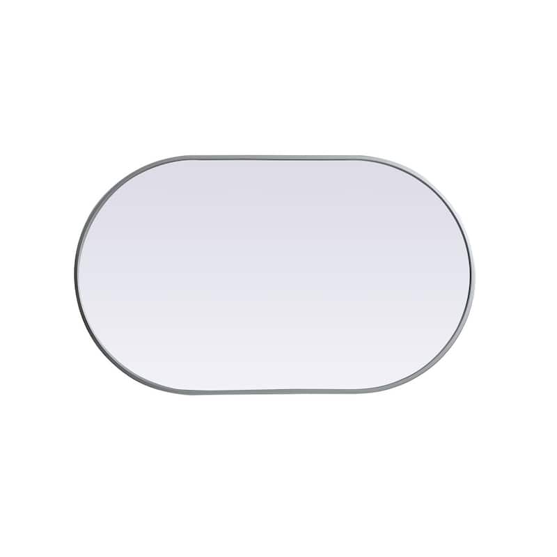 Indigo Home Metal Frame Oval Mirror 24x40 Inch