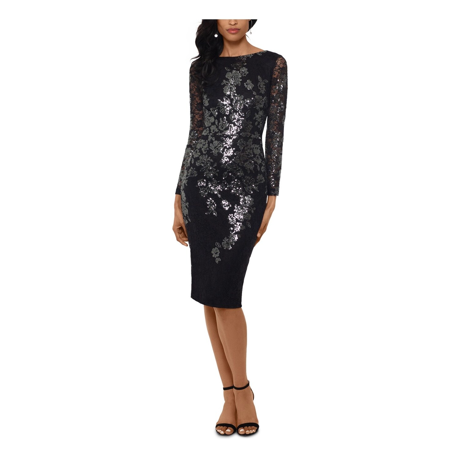 long sleeve midi formal dress