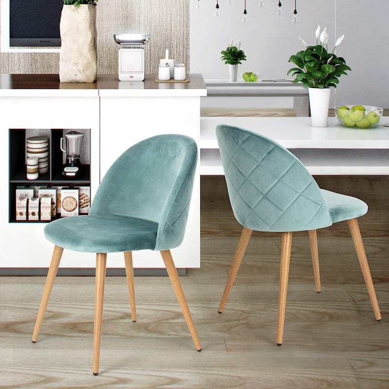 HomyLin Modern Upholstered Fabric Dining Chair Mid Back Armless