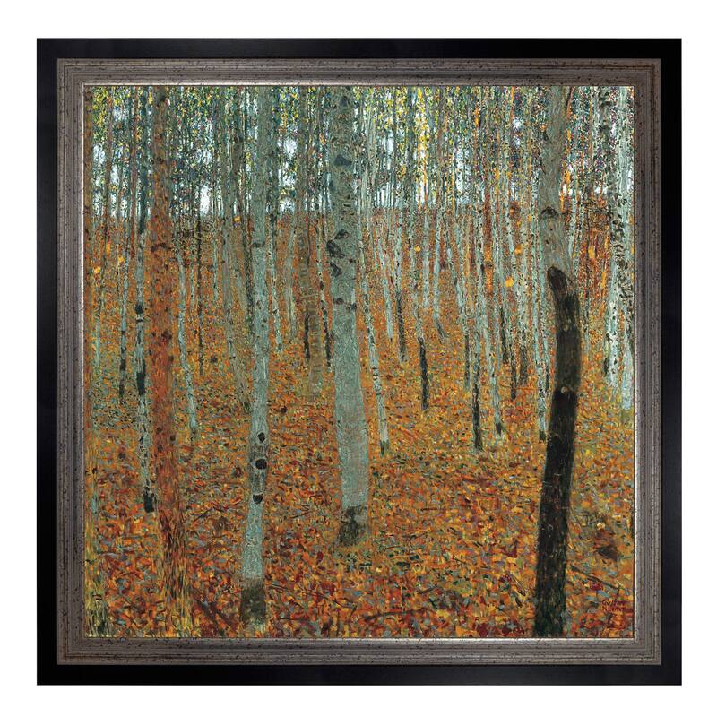 Masterpiece Art Gallery| Forest of Beech Trees by Gustav Klimt - Framed Canvas Art Print