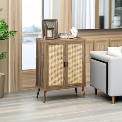 Sideboard Buffet Cabinet with Rattan Doors