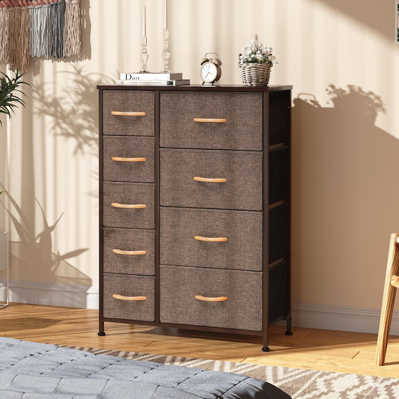 Vertical Dresser Storage Tower 9-drawer Chest Organizer Unit for Home