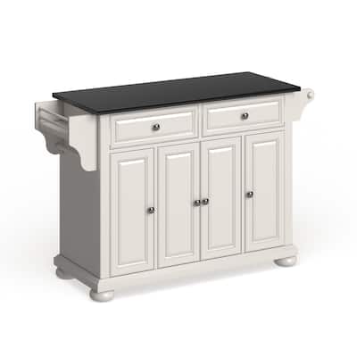 Crosley Alexandria Granite Top Full Size Kitchen Island/Cart - 18"d x 51.5"w x 34"h