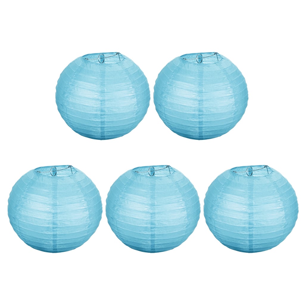 5 Pcs Paper Lanterns Round Hanging Chinese/Japanese Lantern Decor