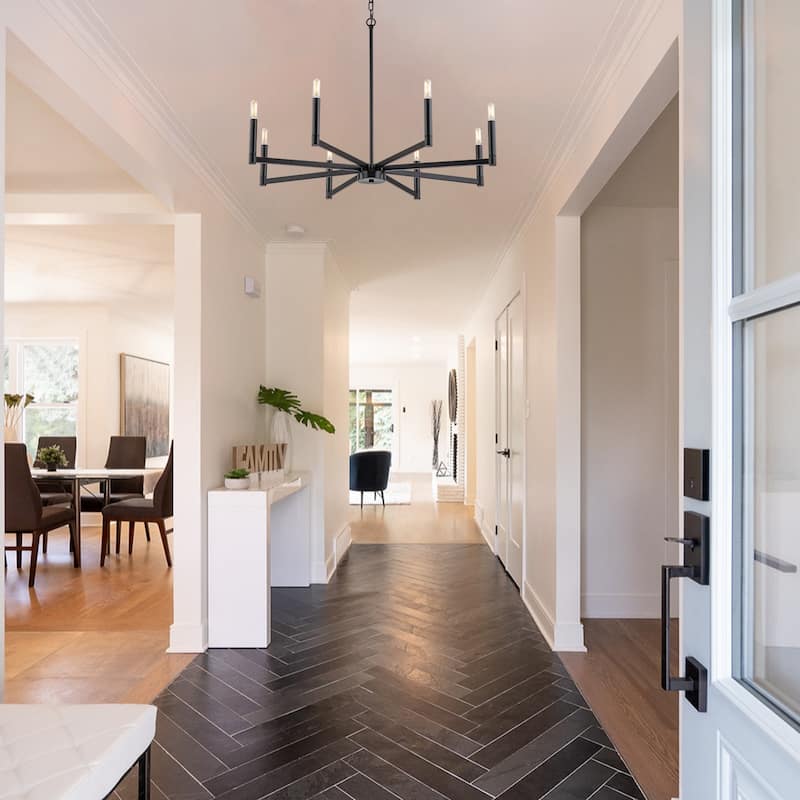 8-Light Classic Candle Chandelier Kitchen island Hanging Pendant for dining room