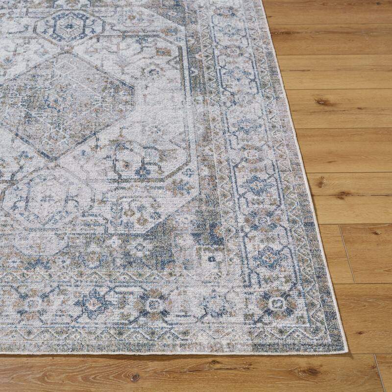 Livabliss Transitional Lillian Medallion Washable Area Rug
