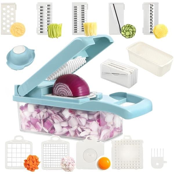Multifunctional Food Chopper Slicer Cutter 15 in 1 Vegetable Chopper ...