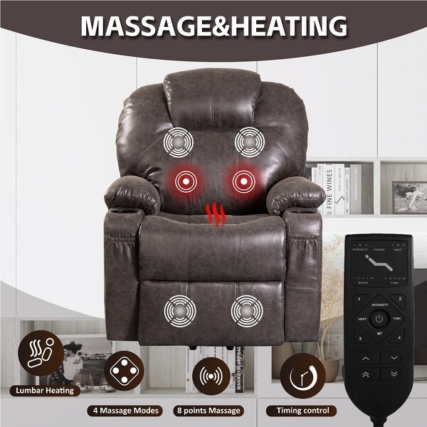 Power Recliner for Elderly Leather Recliner Chair Armchair with