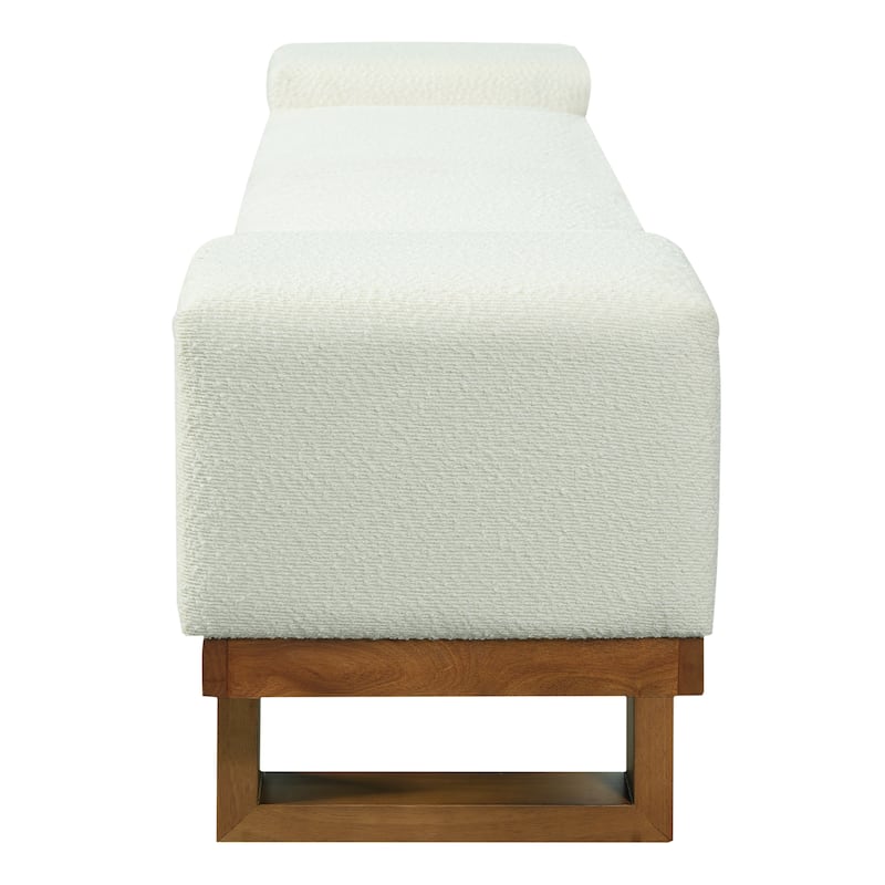 Christopher Knight Home - Modern Upholstered Ottoman Bench with Rubberwood Legs