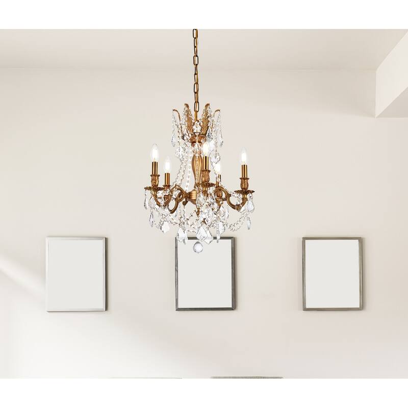 Somette Meilen 5-light Royal Cut Crystal and French Gold Chandelier