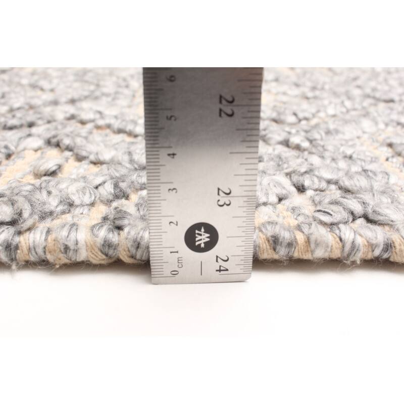 ECARPETGALLERY Braid weave Sienna Grey Wool Rug - 5'3 x 7'6