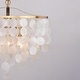 preview thumbnail 10 of 12, Elsa 3 Light Gold Brass Modern Coastal Glam Pendant Fixture with Capiz Shells - 19.75-in W x 18.5-in H x 19.75-in D