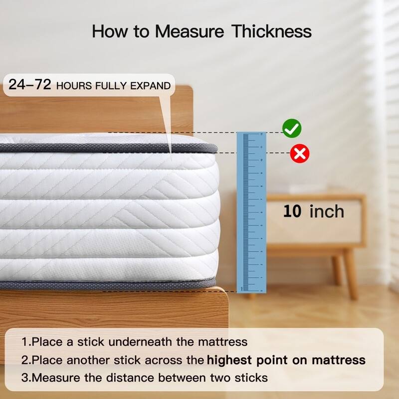 SweDrea 10 in. Medium Firm Cooling Gel Memory Foam Hybrid Mattress with Breathable Comfort, CertiPUR-US Certified