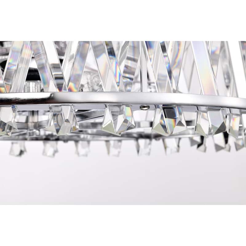 Quara 26 Inch modern Glam Modern Crystal Fandelier 6 Light with Remote