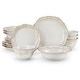preview thumbnail 24 of 22, MALACASA GISELLE 16-Piece Stoneware Dinnerware Set, Service for 4 White