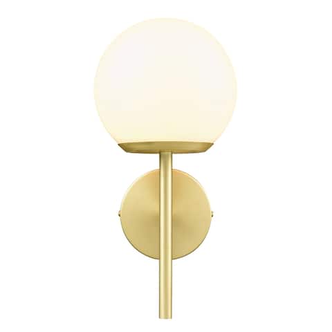 Light Society Anna Wall Sconce - Brushed Brass/White