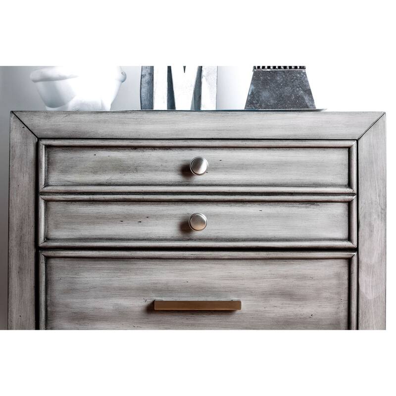Nightstand Solidwood Hidden Drawer Nickel Round Knob Bedside Table Bedroom